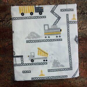 Pottery Barn Kids  Size Construction Flat Organic Cotton Bed Sheet 90x97"